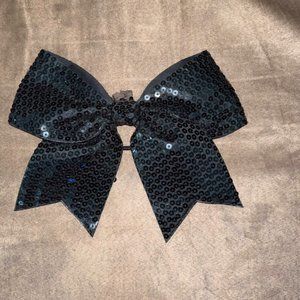 Sequin black hair bow